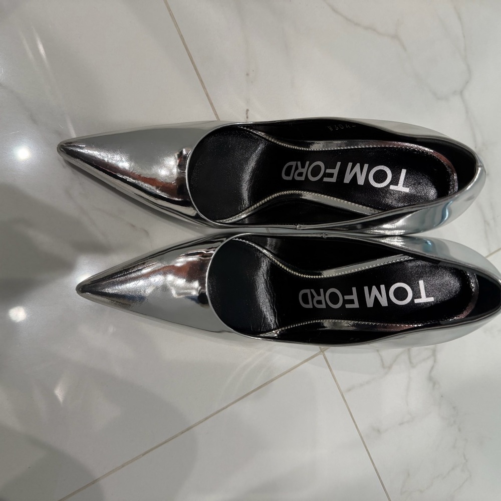 Tom Ford Metallic Silver Heels